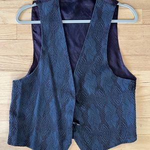 vintage crochet black vest .  90s